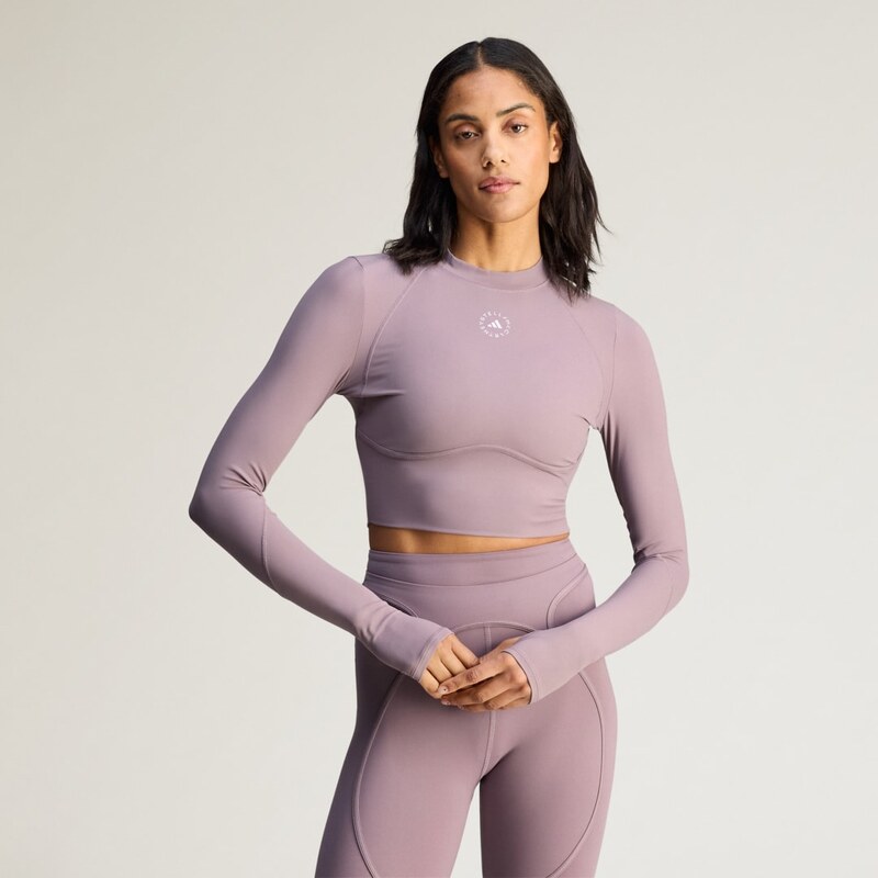 Tréninkový zkrácený top adidas by Stella McCartney sdlouhým