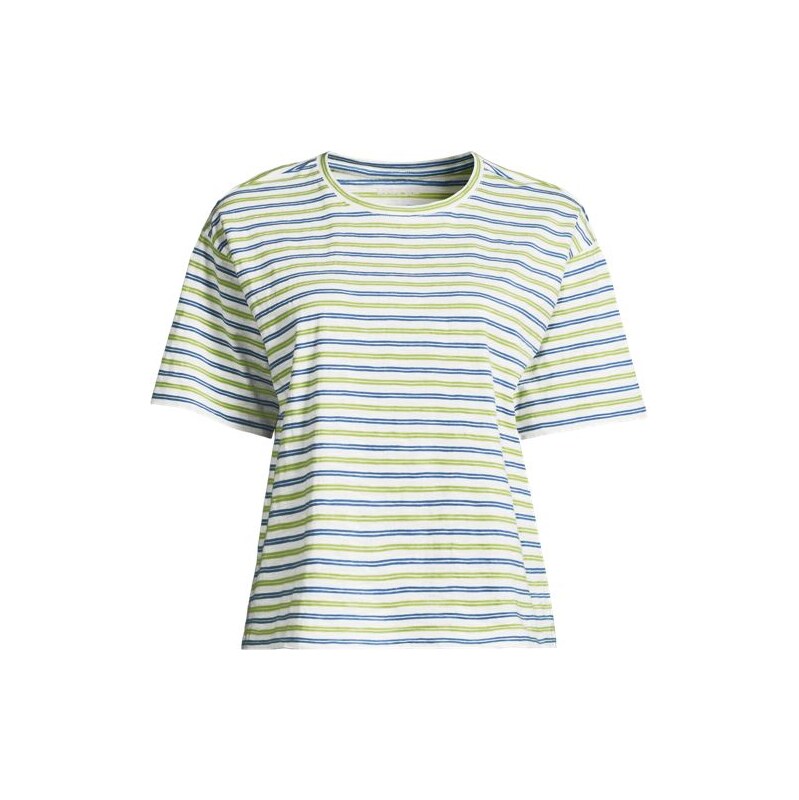 Short Sleeve Slub Crew Neck T-Shirt, Women, size: 28-30, plus, Green, 115711655