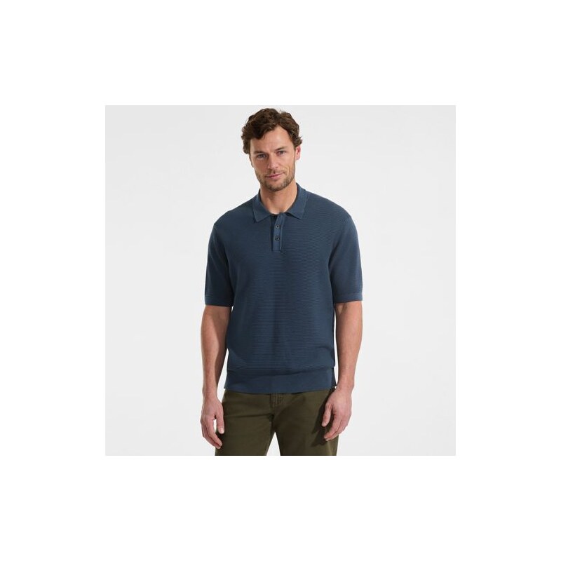 Short Sleeve Lightweight Cotton Fine Knit Sweater Polo, Men,
