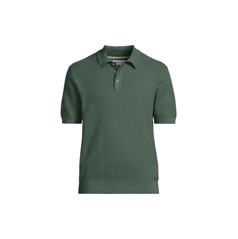 Short Sleeve Lightweight Cotton Fine Knit Sweater Polo, Men,