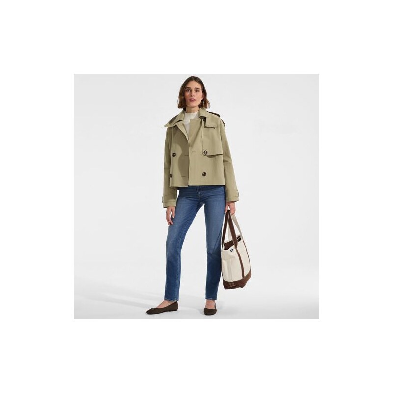 Hooded Trench Jacket, Women, size: 10-12, regular, Green, by Lands End 115361911