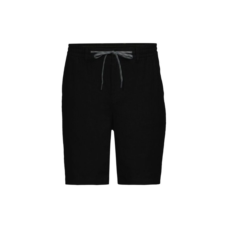 Premium Pure Linen Shorts, Men, size: 42, regular, Black, by