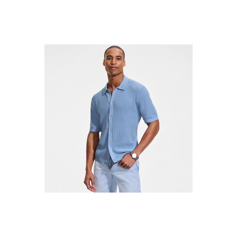 Short Sleeve Lightweight Cotton Fine Knit Shirt, Men, size: XXL,