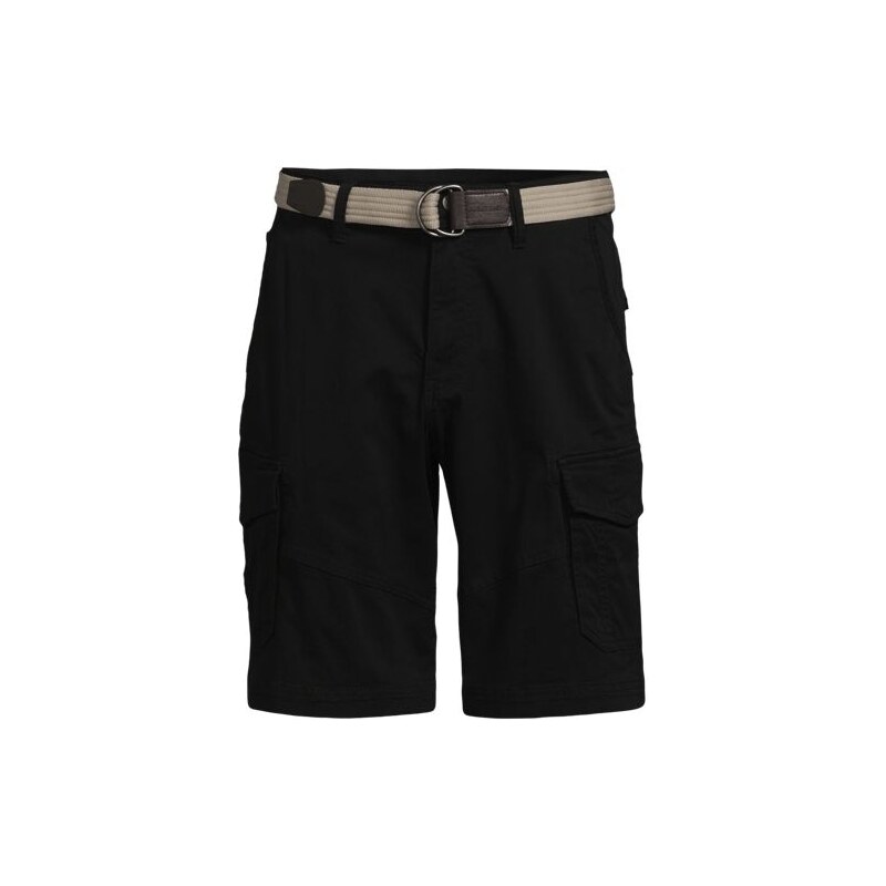 Belted Cargo Shorts, Men, size: 36, regular, Black, by Lands End