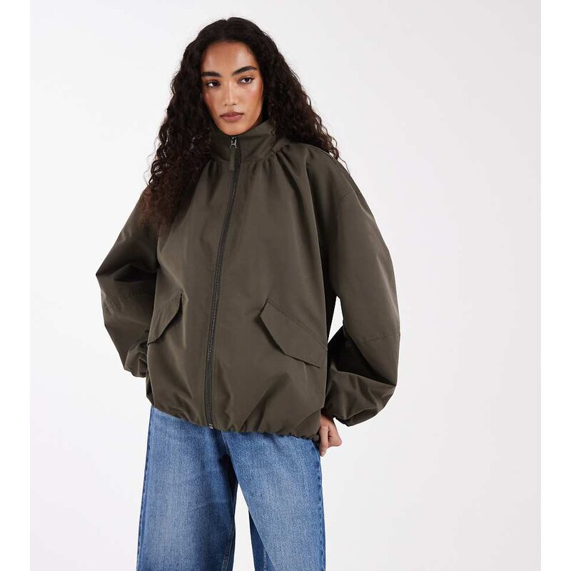 ASOS Tall ASOS DESIGN Tall oversized funnel neck bubble hem bomber in 114343080