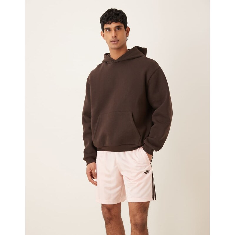 adidas Originals 3-stripes loose engineered shorts in sandy pink