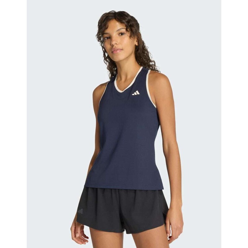 adidas performance Tennis classics tank in legend ink-Black