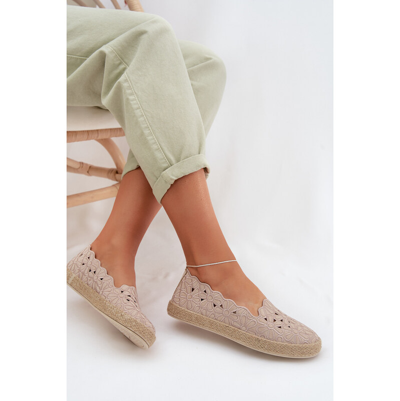 EVENTO Dámské béžové espadrilky na platformě Naloenma 114089451