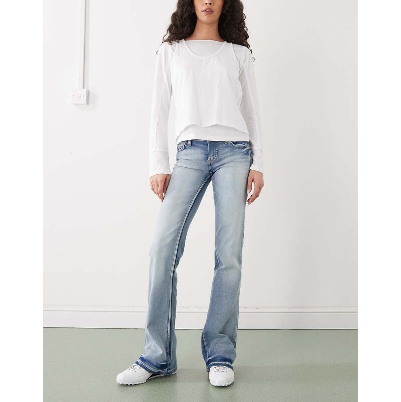 Cheap Monday Booty Bei stretch low rise bootcut jeans in blue moon 113885261
