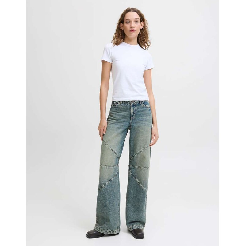 JJXX Wide-fit jeans in dark blue denim