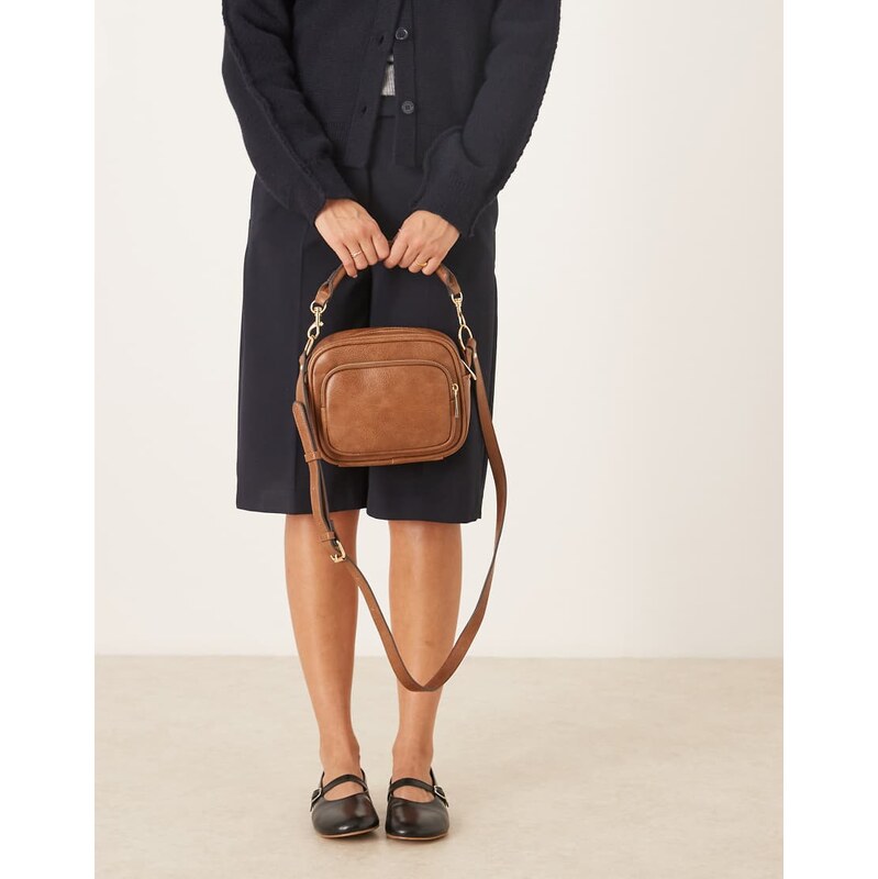 Accessorize boxy crossbody bag in tan-Brown 114259882