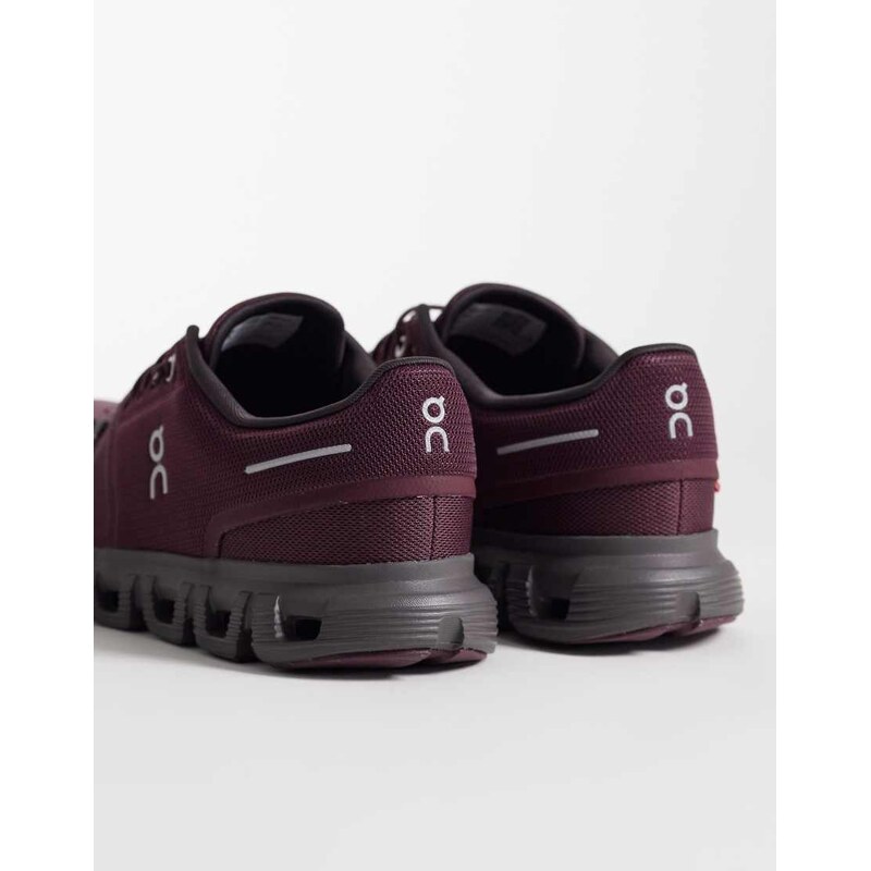 ON Cloud 6 all day trainers in burgundy-Red
