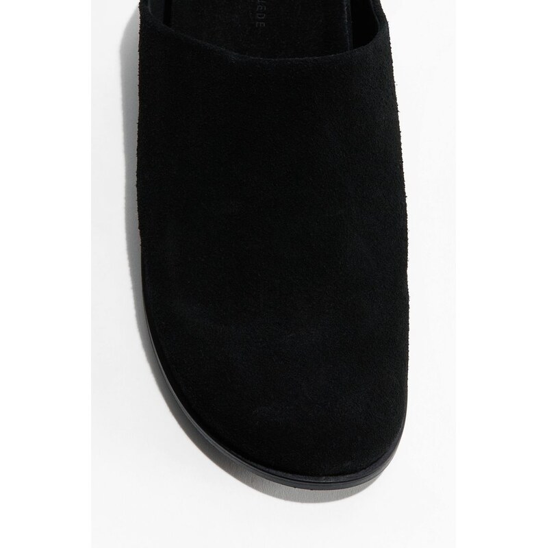 H&M - Semišové pantofle se stélkou - černá 113764873