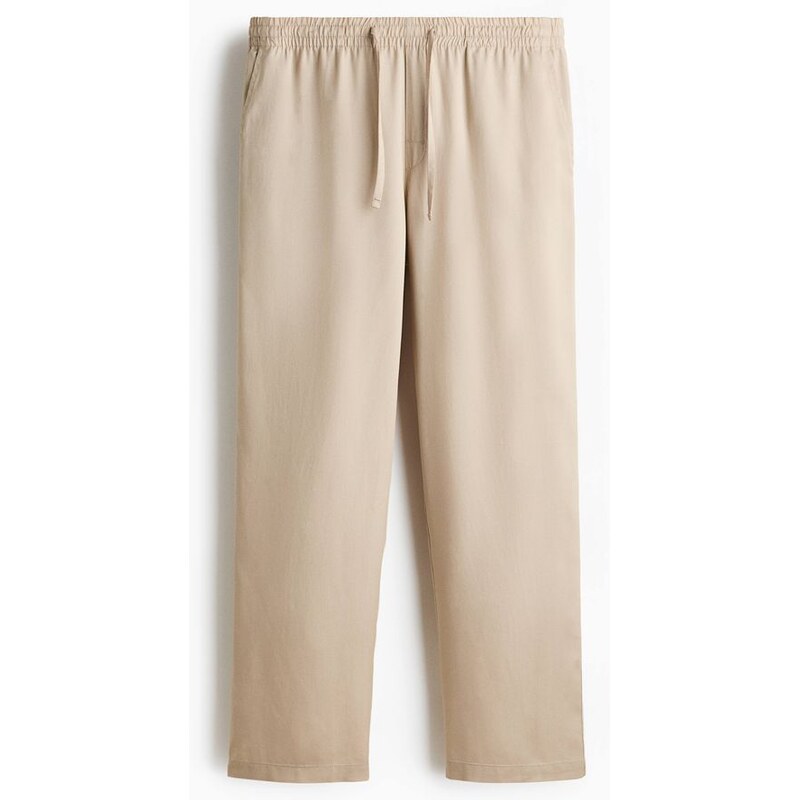 H&M - Kalhoty z lyocellu Relaxed Fit - Béžová