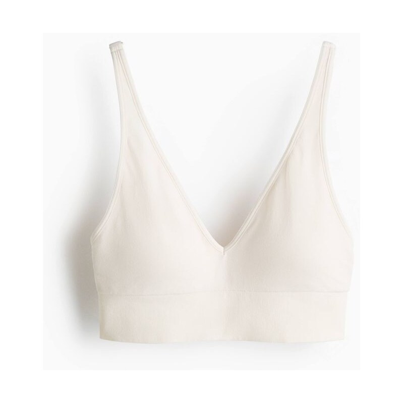 H&M - Bezešvá měkká vyztužená podprsenka - bílá 113764942