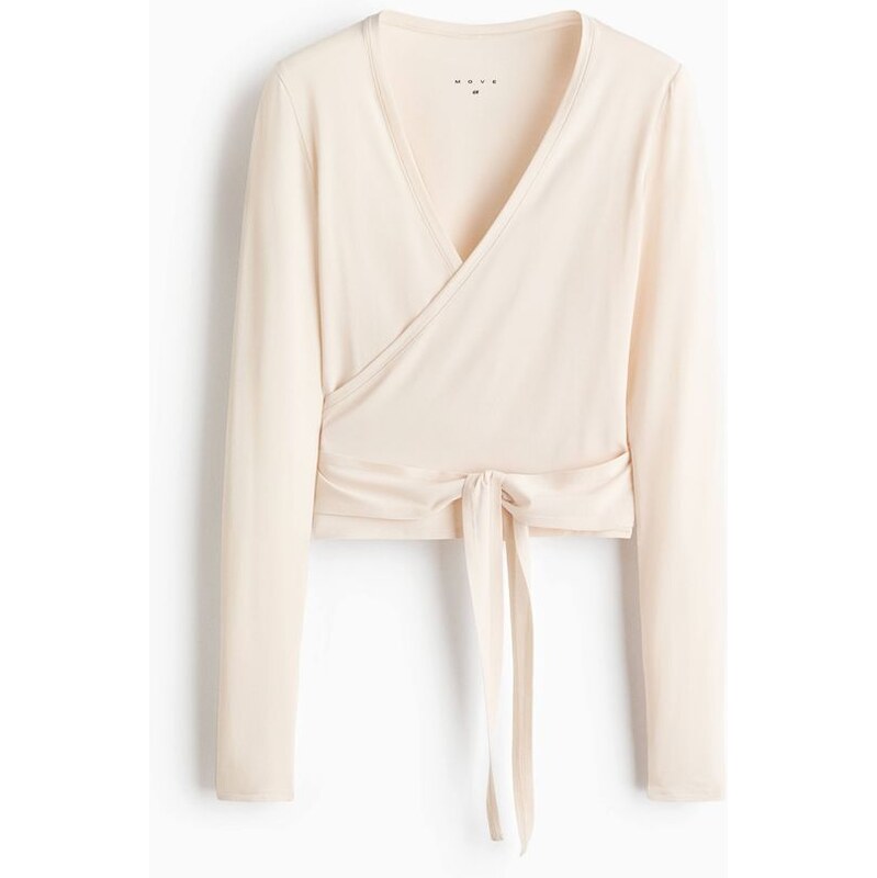 H&M - Sportovní zavinovací top z modalu - Slonovinová