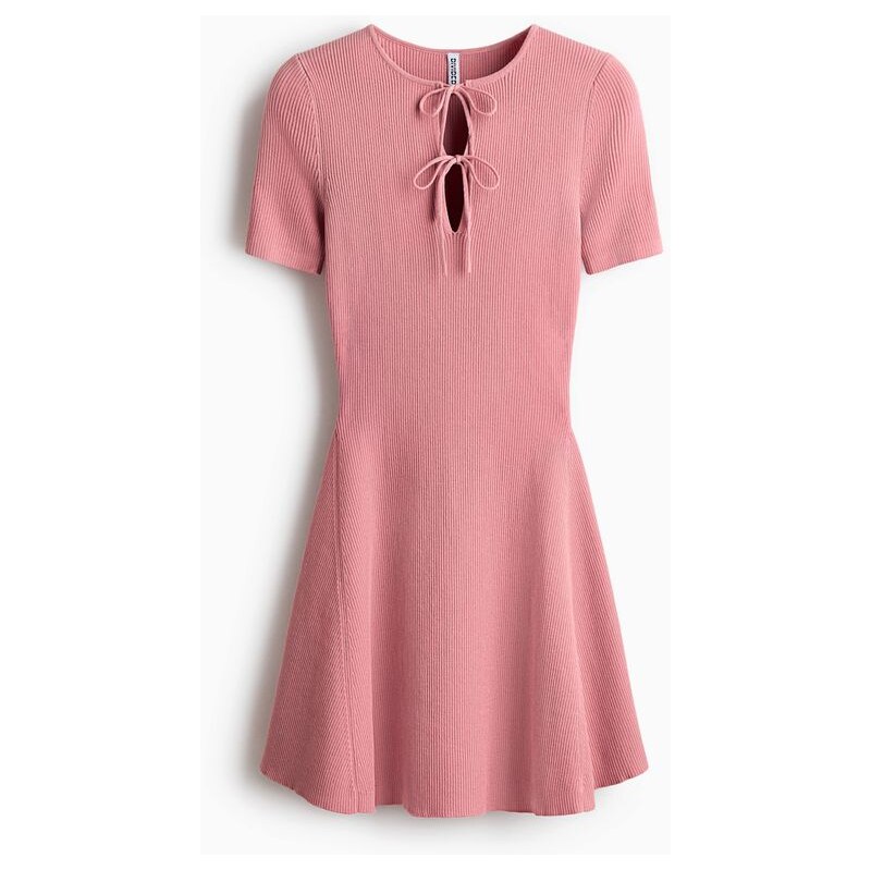 H&M - Minišaty z žebrovaného úpletu - Růžová