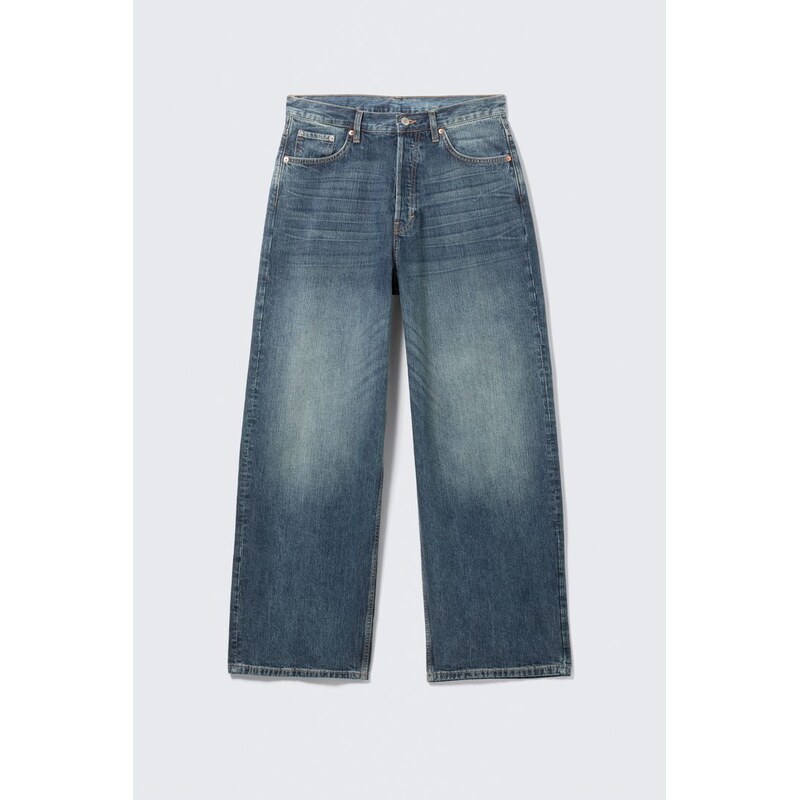 H&M - Astro Střední Sed Volné Baggy Unisex Džíny - modrá 113765156