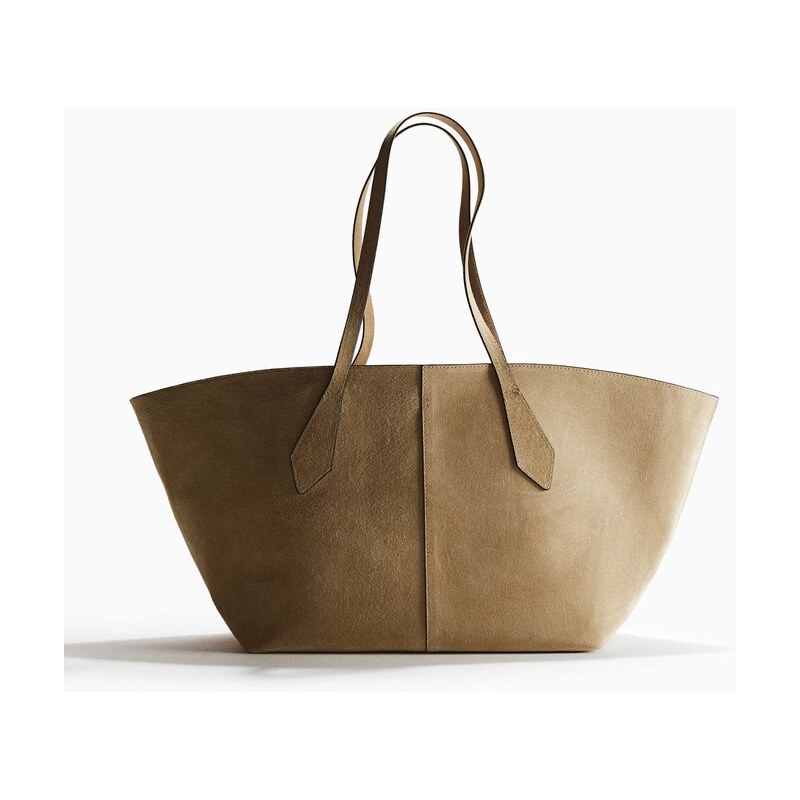 H&M - Semišová kabelka shopper - béžová 113765212