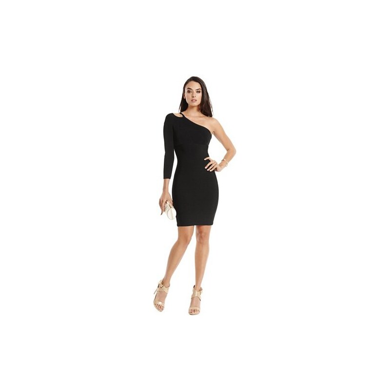 Šaty Guess by Marciano Ramona Off-the-Shoulder Bandage Dress černé