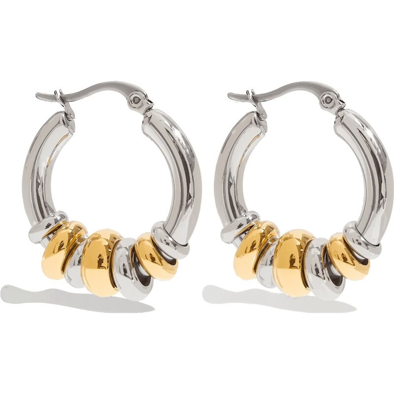 ELENYS Essence Hoops Dual – pozlacené náušnice 18K žluté zlato 113765572