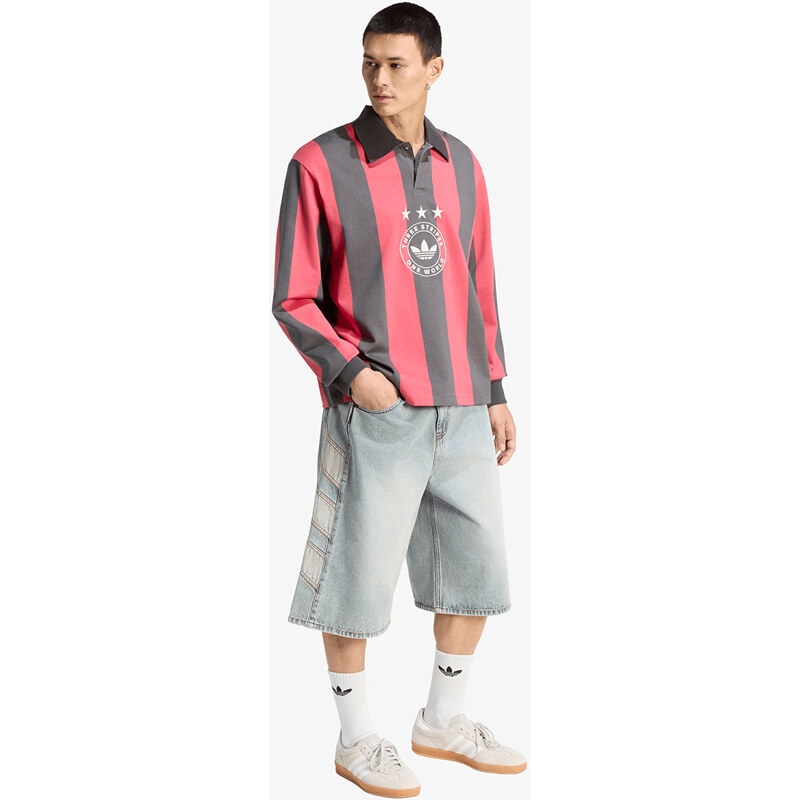 adidas Originals Tričko adidas Graphic Long Sleeve Polo Shirt Utility Black/ Cream White S