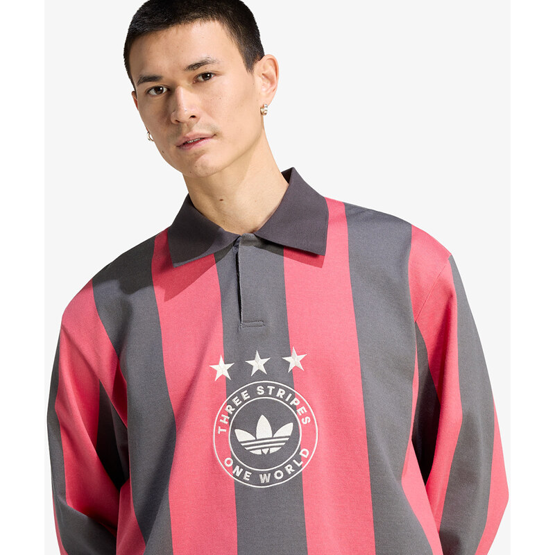 adidas Originals Tričko adidas Graphic Long Sleeve Polo Shirt Utility Black/ Cream White S
