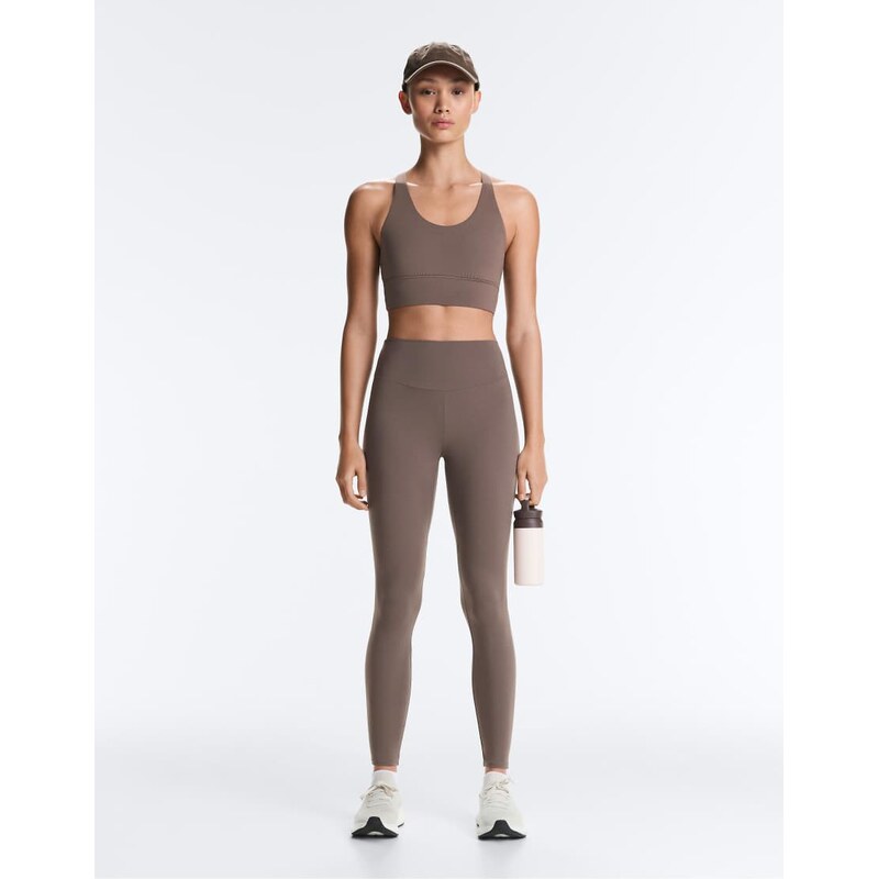 OYSHO Comfortlux high-rise ankle-length leggings in taupe-grey 113880690
