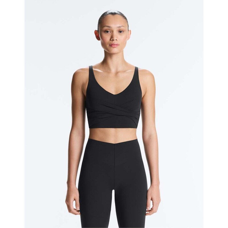 OYSHO Light touch crossover tank top in black