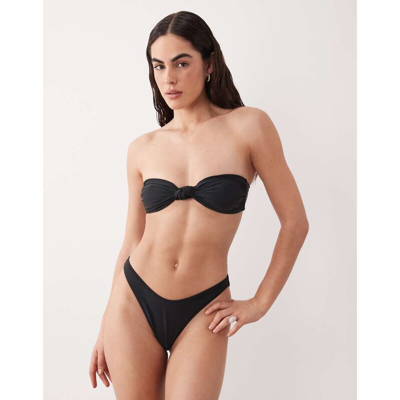 Miss Selfridge mix and match knot front bandeau bikini top in