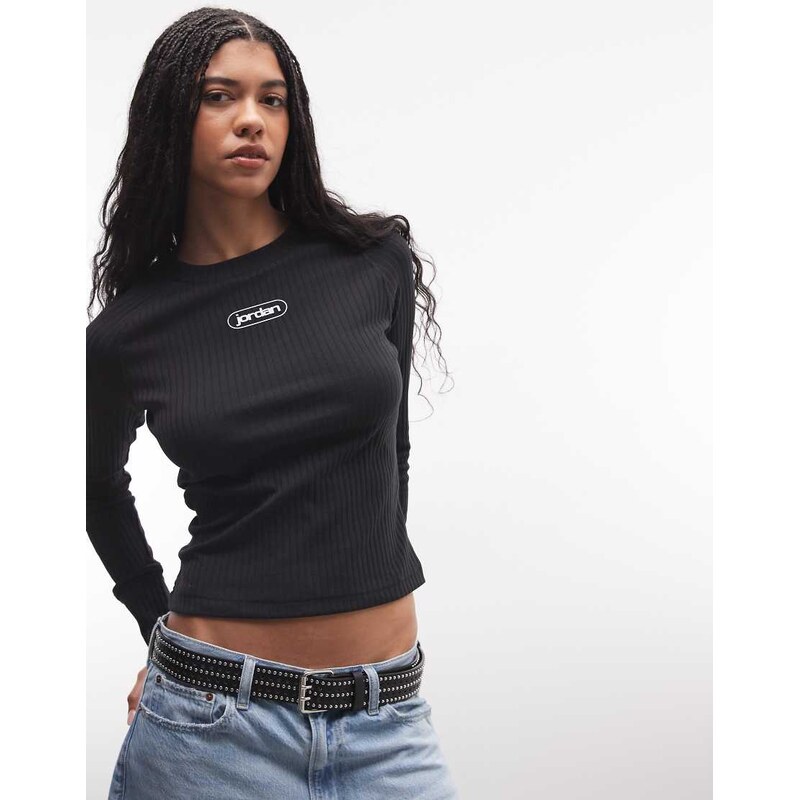 Jordan long sleeve top in black