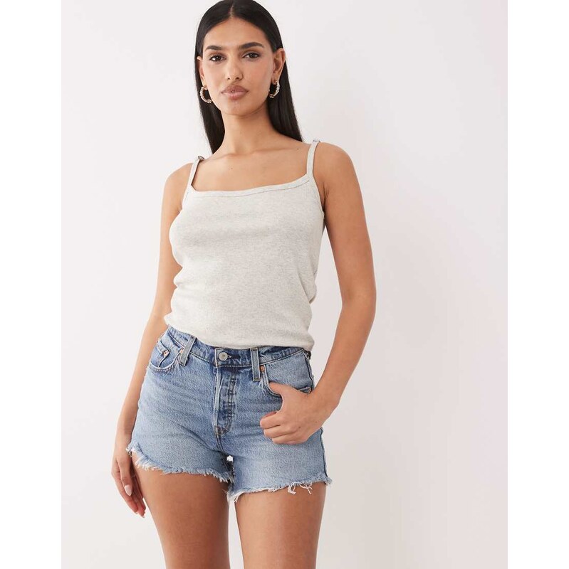 Levis 501 hourglass denim shorts in mid blue