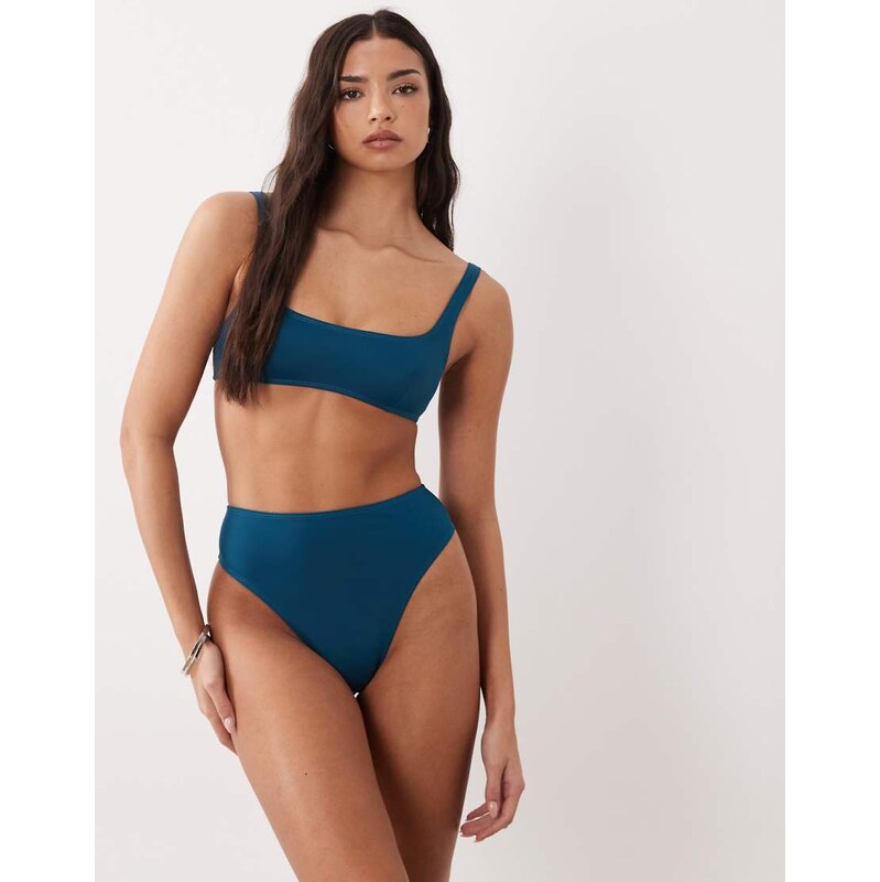 ASOS DESIGN Maya Azores high leg high waist bikini bottom in