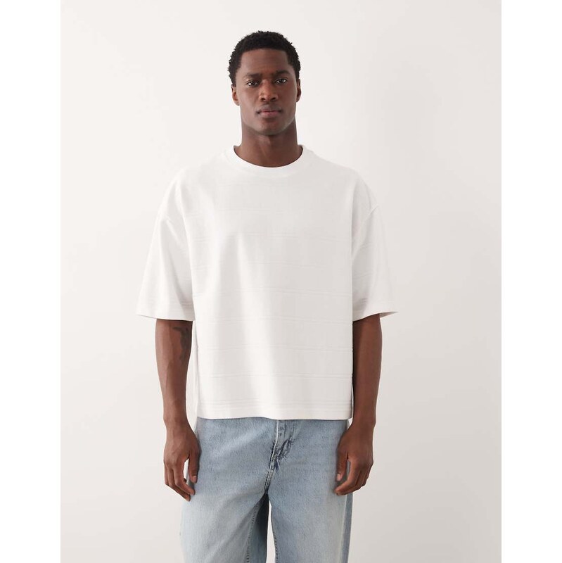 ASOS DESIGN boxy oversized t-shirt in white wide rib
