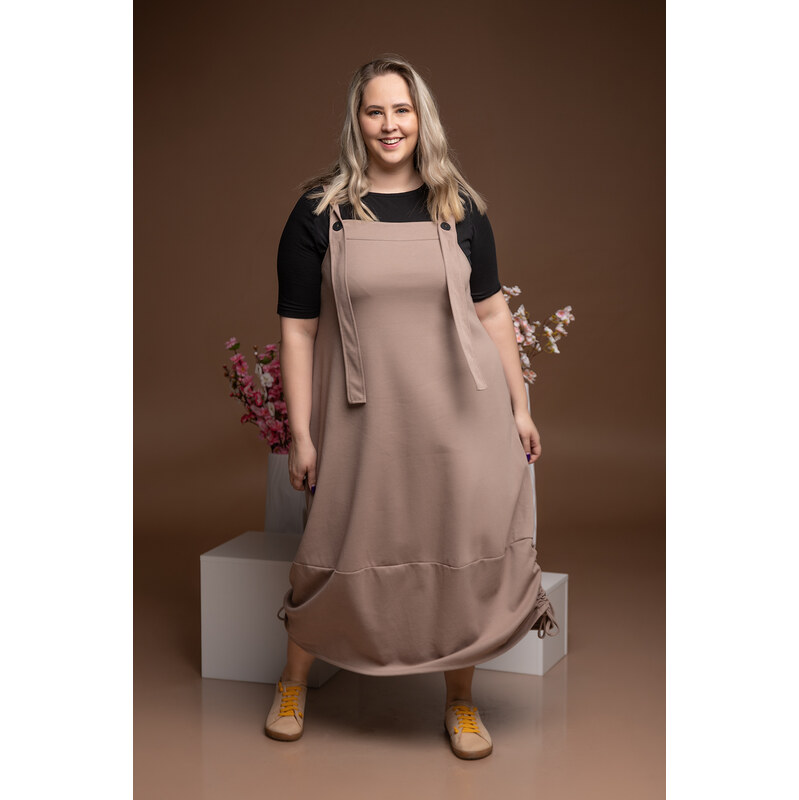 Italy fashion Šaty DOILE Barva: Cappuccinová, Velikost: UNI: L
