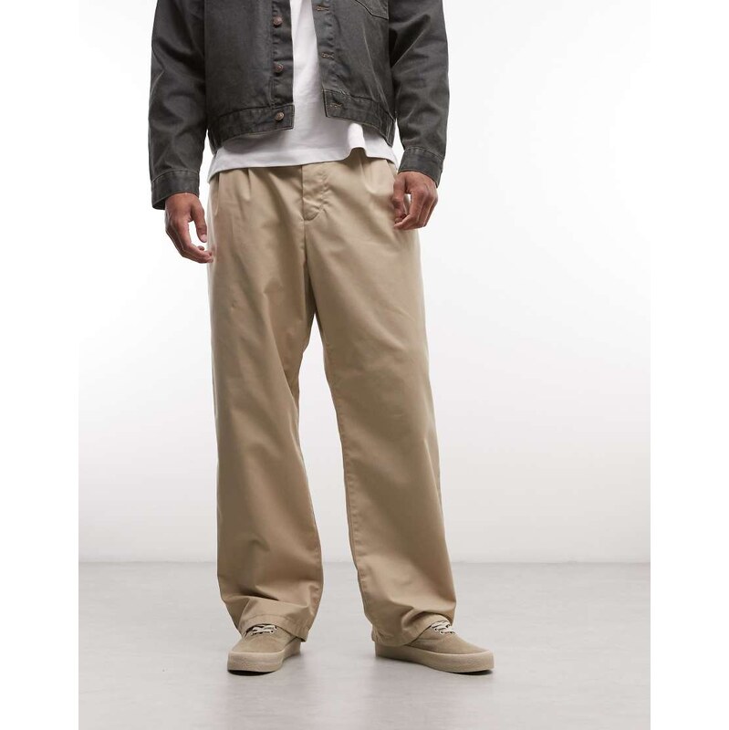 Carhartt WIP evan loose tapered fit trousers in beige-Neutral