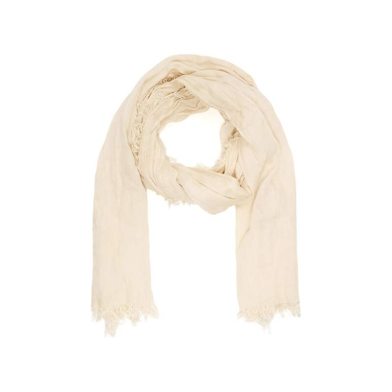 Bershka Fringed soft-touch scarf in ecru-White 113880581