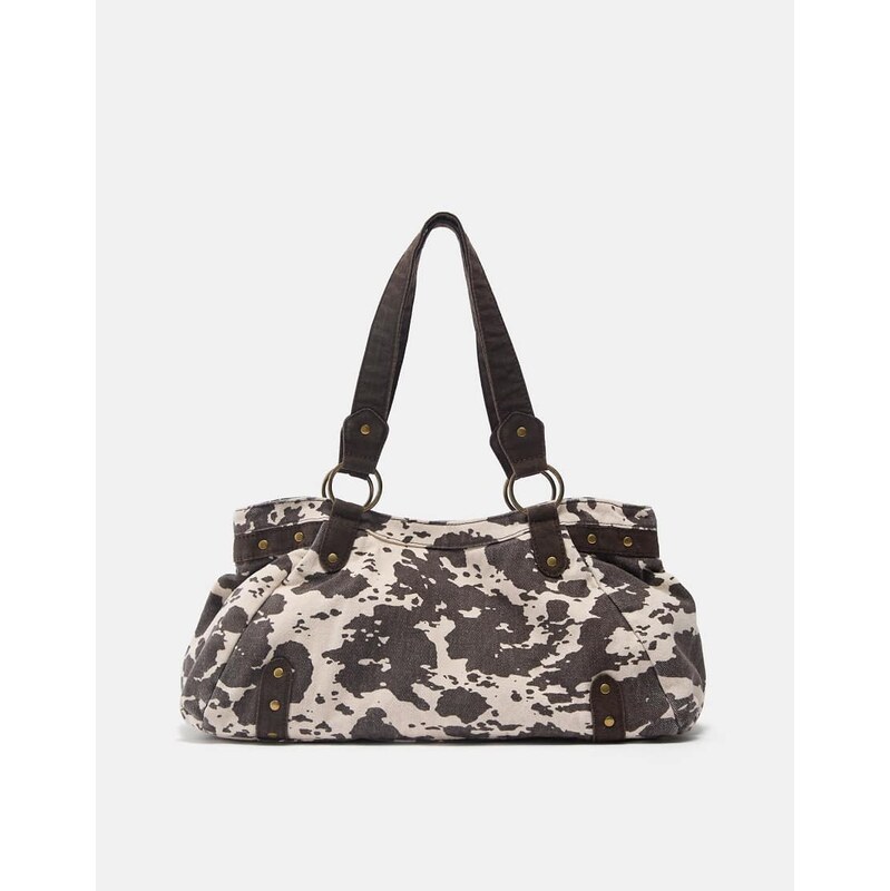 Pull&Bear Shopper bag in cow print in brown 113880674
