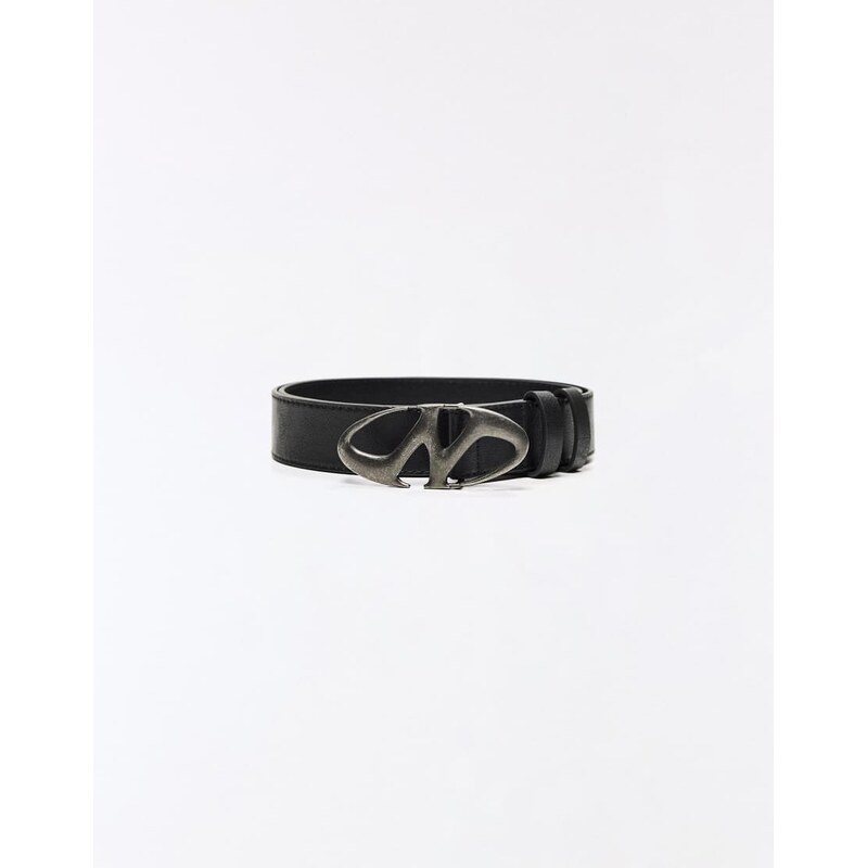 Bershka Metal buckle belt in black