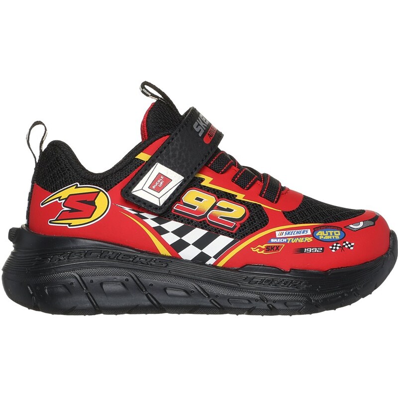 Skechers Chlapci Skech Tracks Shoes v Černá/Červené, Velikost 21