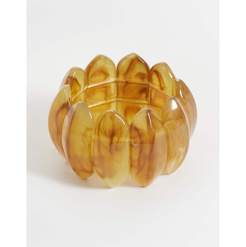 ONLY resin bangle in gold tones-Brown