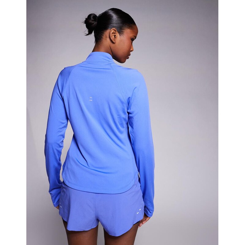 Nike Running Tempo Dri-FIT half zip long sleeve t-shirt in blue