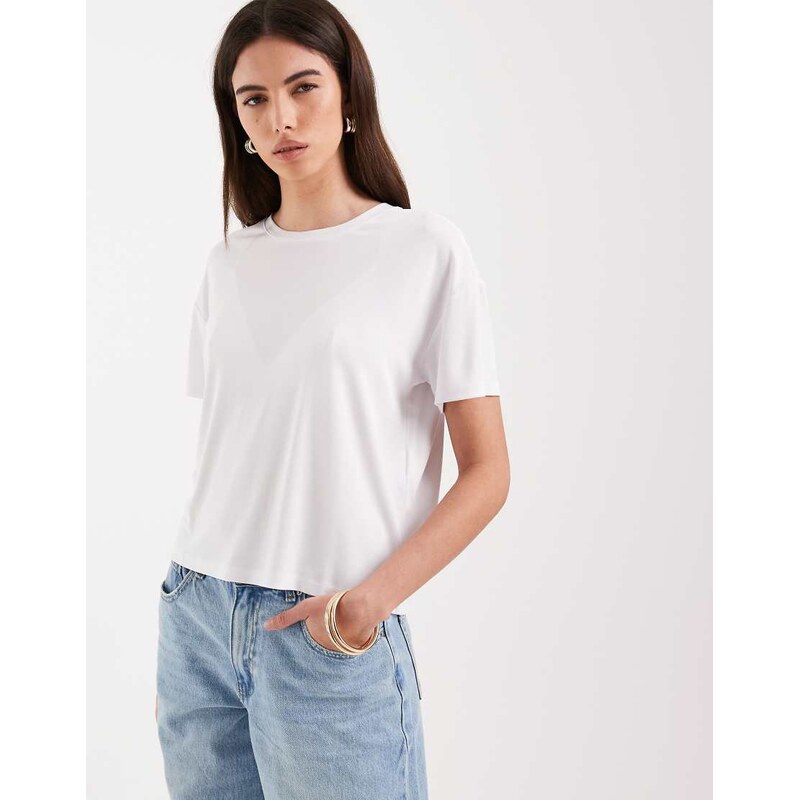 Vero Moda slinky oversized t-shirt in white