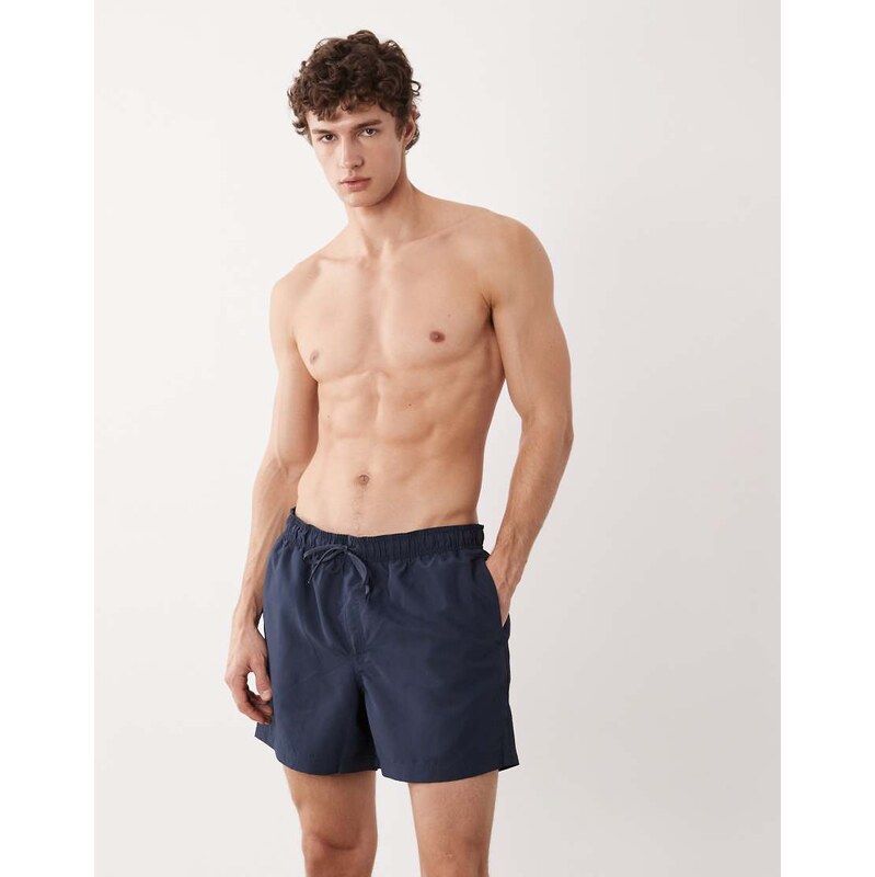 Jack & Jones mid length swim shorts in navy