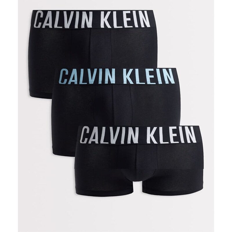 Calvin Klein Intense Power 3 pack trunks in black with coloured