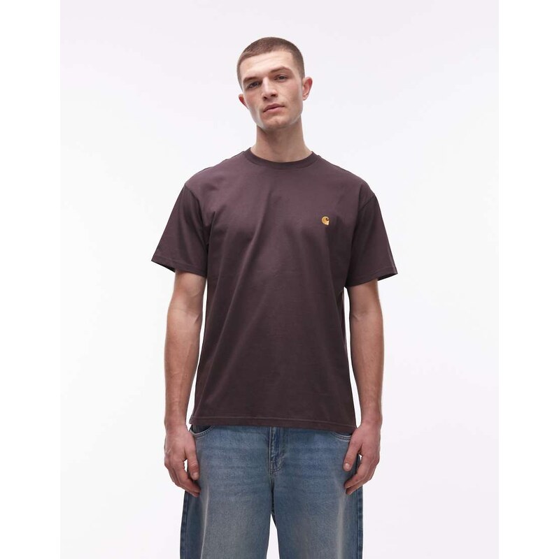Carhartt WIP american script t-shirt in brown