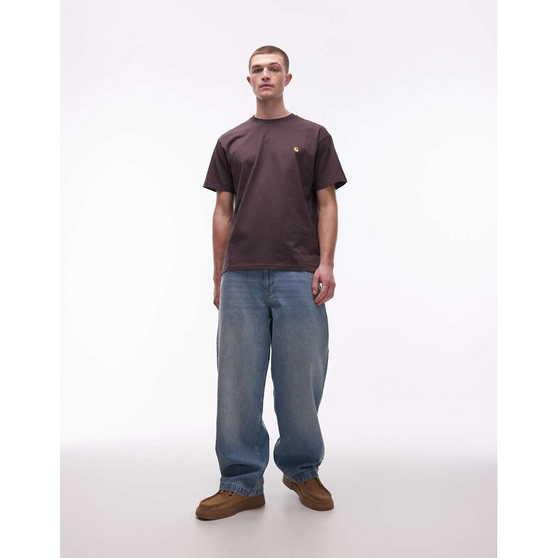 Carhartt WIP american script t-shirt in brown