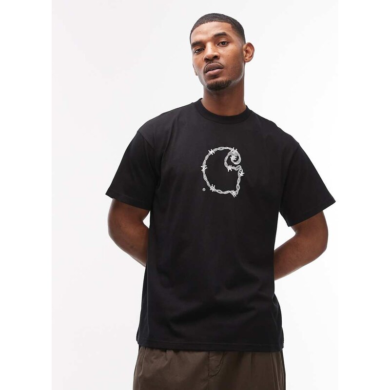 Carhartt WIP barbwire logo t-shirt in black