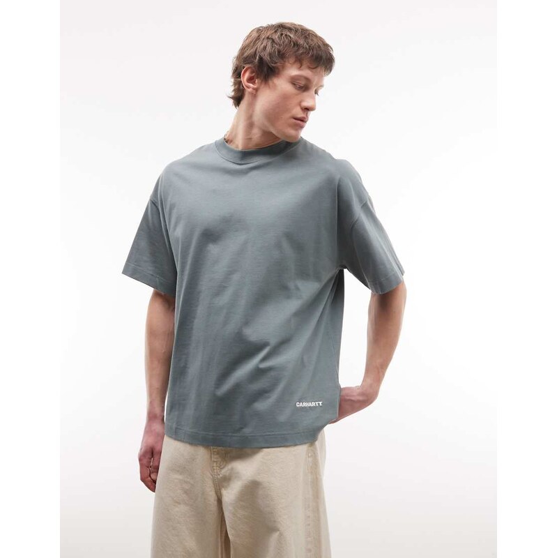 Carhartt WIP link script oversized boxy t-shirt in sage green