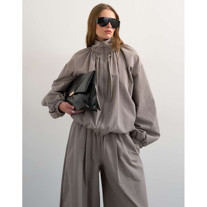 Topshop co ord lightweight anorak jacket in grey-Neutral